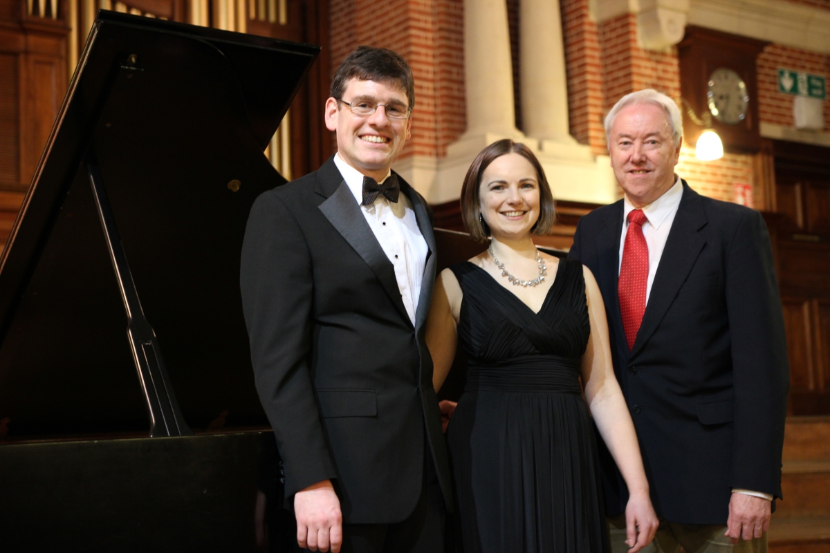 (L-R) Matthew Rickard (pianist), Joanna Tomlinson (soprano), Philip, The Friends Recital in the Great Hall, University of Reading - March 2015
