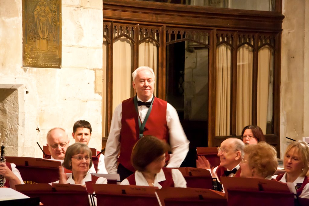 Philip taking a bow, Basingstoke Concert Band Christmas Concert, Basingstoke - December 2013