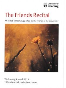 The Friends Recital programme cover