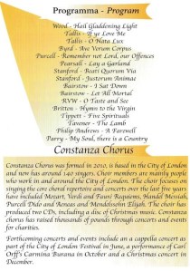 Rome concert programme reverse