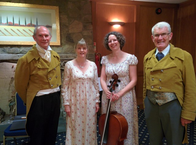 (L-R) David Bonser (piano), Ruth Parr (soprano), Helen Harvey (cello) and James Willis (narrator)